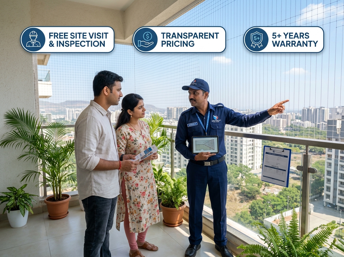 Free Site Inspection Process Pune - Morya Bird Netting